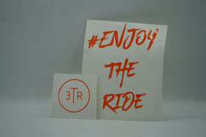 #EnjoyTheRide Orange Die Cut Sticker Set