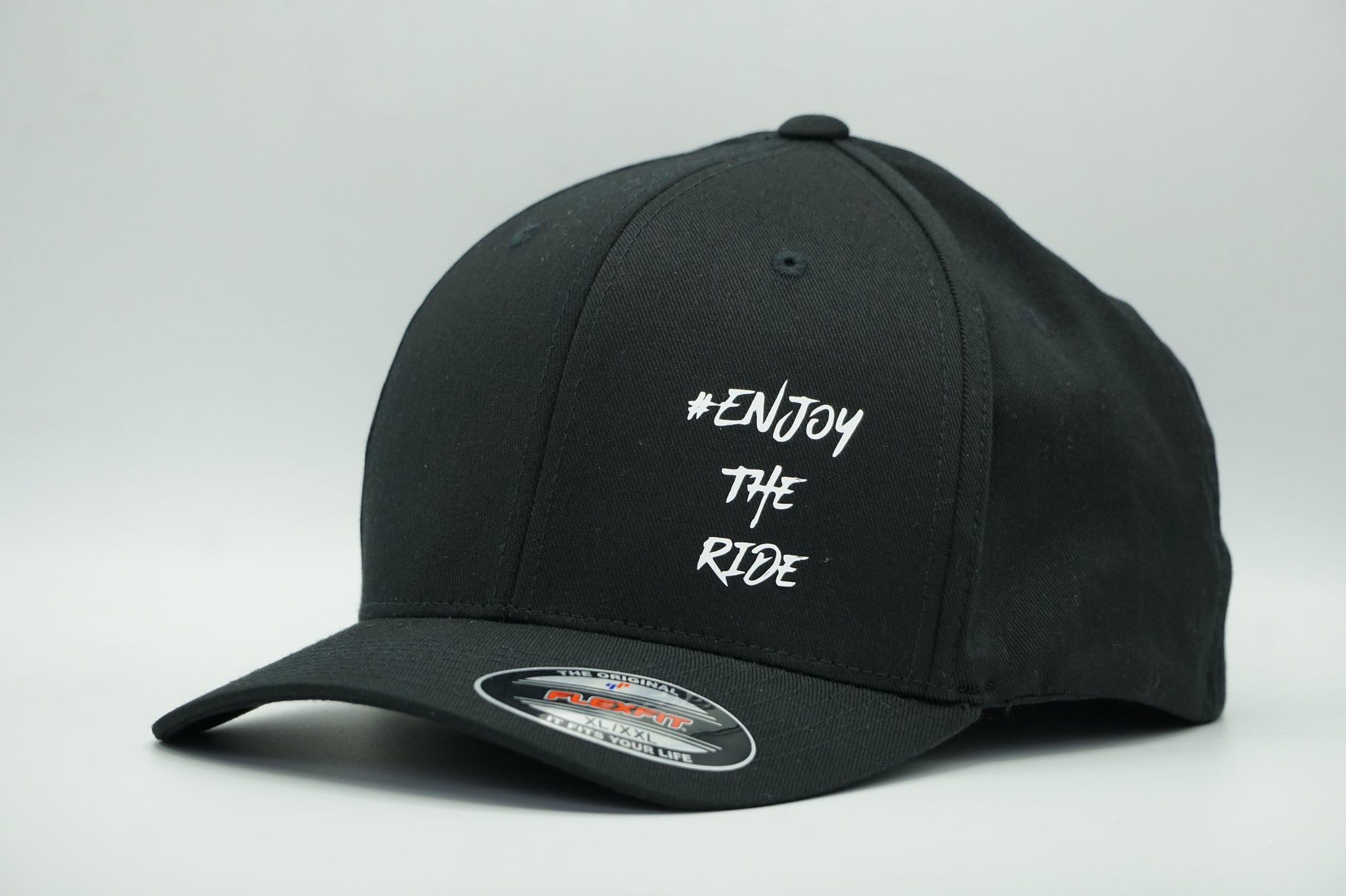 #EnjoyTheRide Flexfit Black Wooley Combed Cap (The White One)