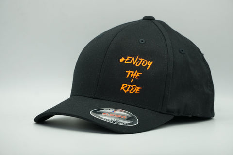 #EnjoyTheRide Flexfit Black Wooley Combed Cap (The Orange One)