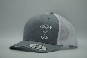 #EnjoyTheRide Flexfit Retro Grey/White Trucker Cap