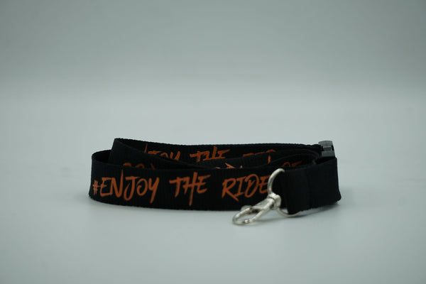 #EnjoyTheRide Black and Orange Lanyard/Key Chain Holder