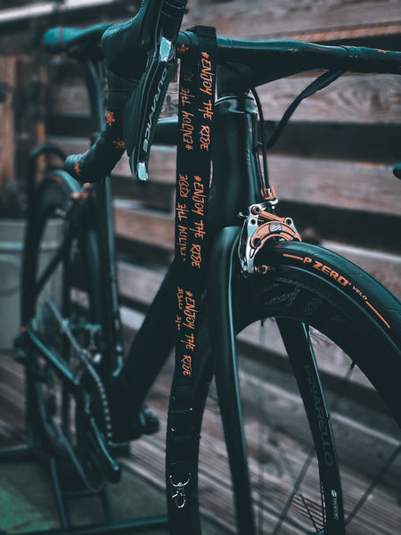 #EnjoyTheRide Black and Orange Lanyard/Key Chain Holder