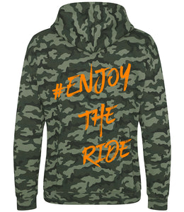 #EnjoyTheRide Green Camo Hoodie - The Orange One