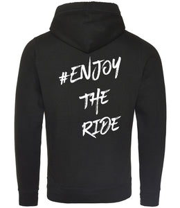 #EnjoyTheRide Black Cross Neck Hoodie - The White One