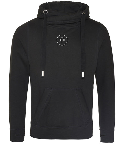 #EnjoyTheRide Black Cross Neck Hoodie - The White One