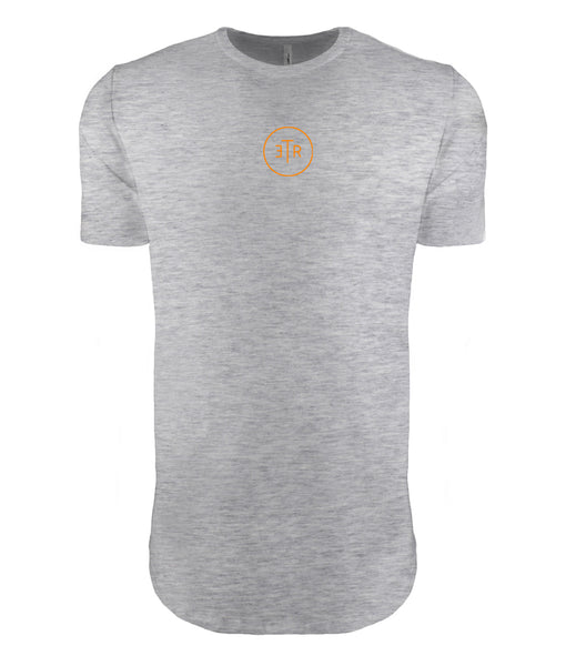 #EnjoyTheRide Grey Long Line T-Shirt - The Orange One