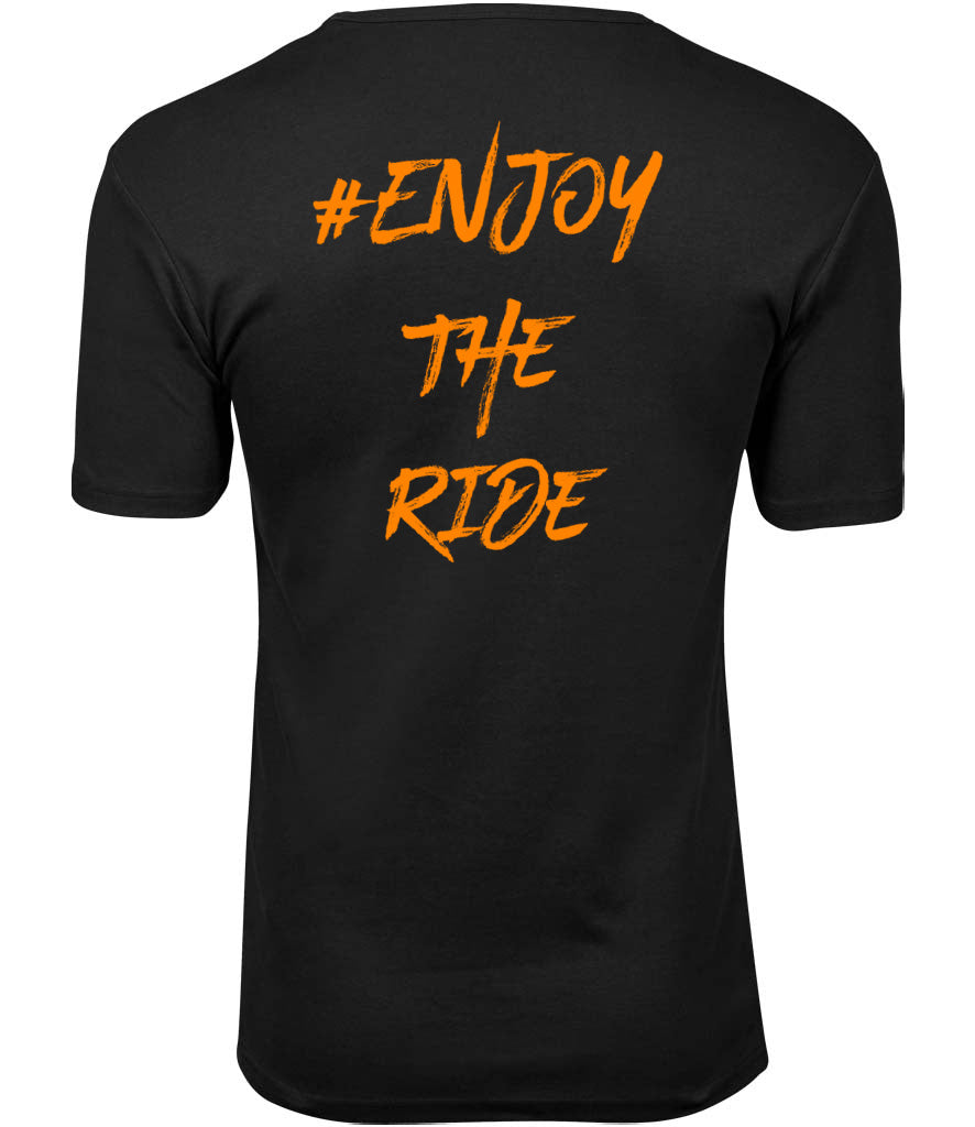 #EnjoyTheRide Black Muscle Fit T-Shirt - The Orange One